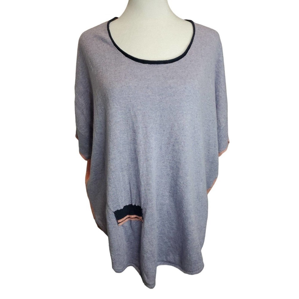Zaket & Plover Womens Sz M Linen/Cotton Purple & Pink Top Sweater - Picture 6 of 9